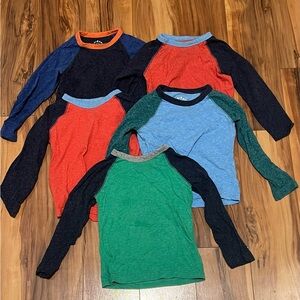 Primary Kid's Toddler Boys Girls Raglan Sleeve Shirts Lot Long Sleeve Size 2T